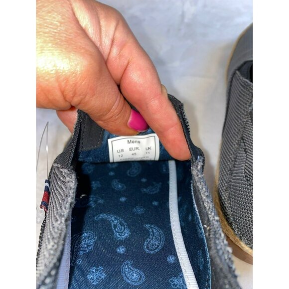 Ben Sherman Men's Slip-On Loafer Espadrilles Size 12 Black & Grey Canvas Comfort - Picture 6 of 6